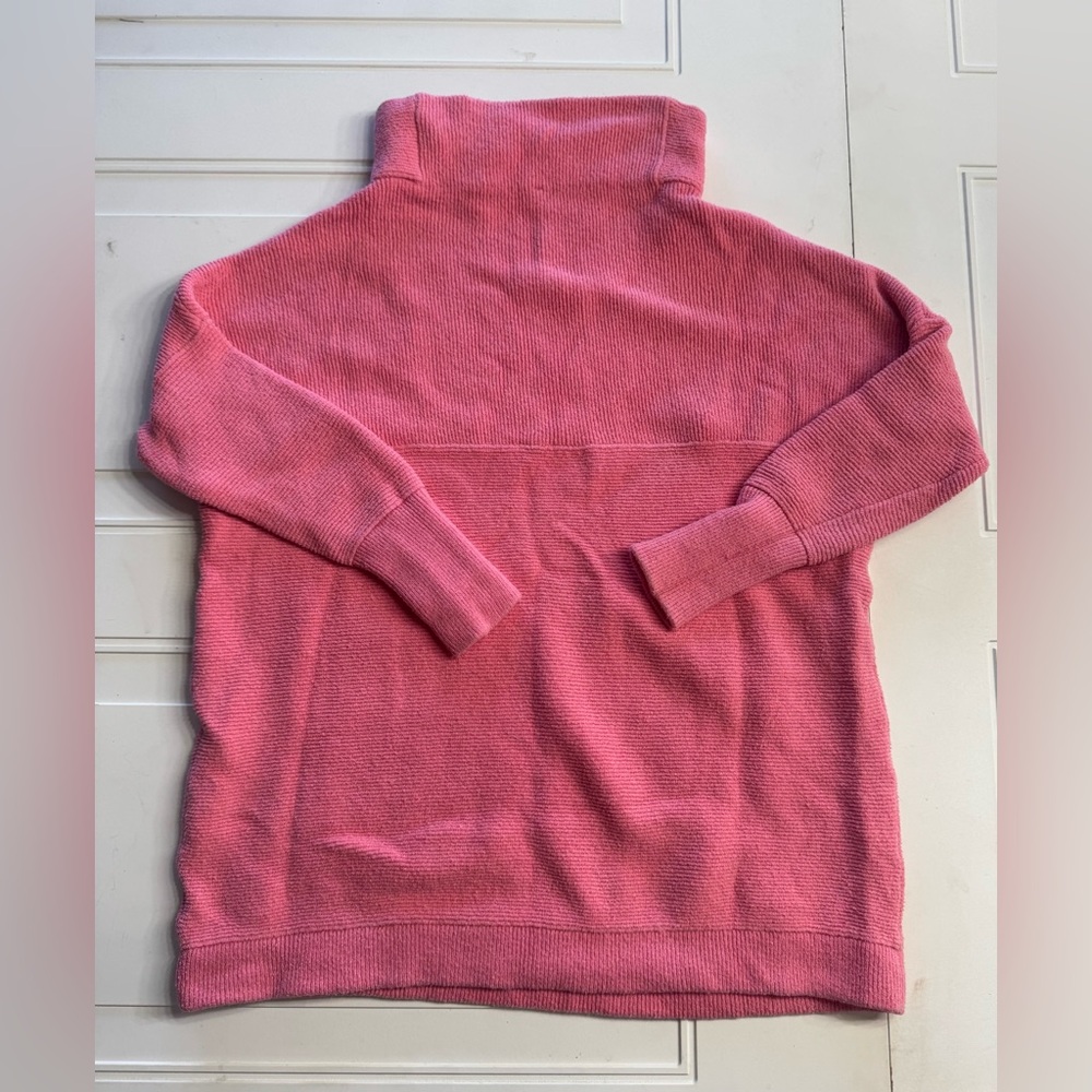 Free People Bright Pink Knit Scoop Cowl Neck Oversized Sweater Size XS - Picture 7 of 7